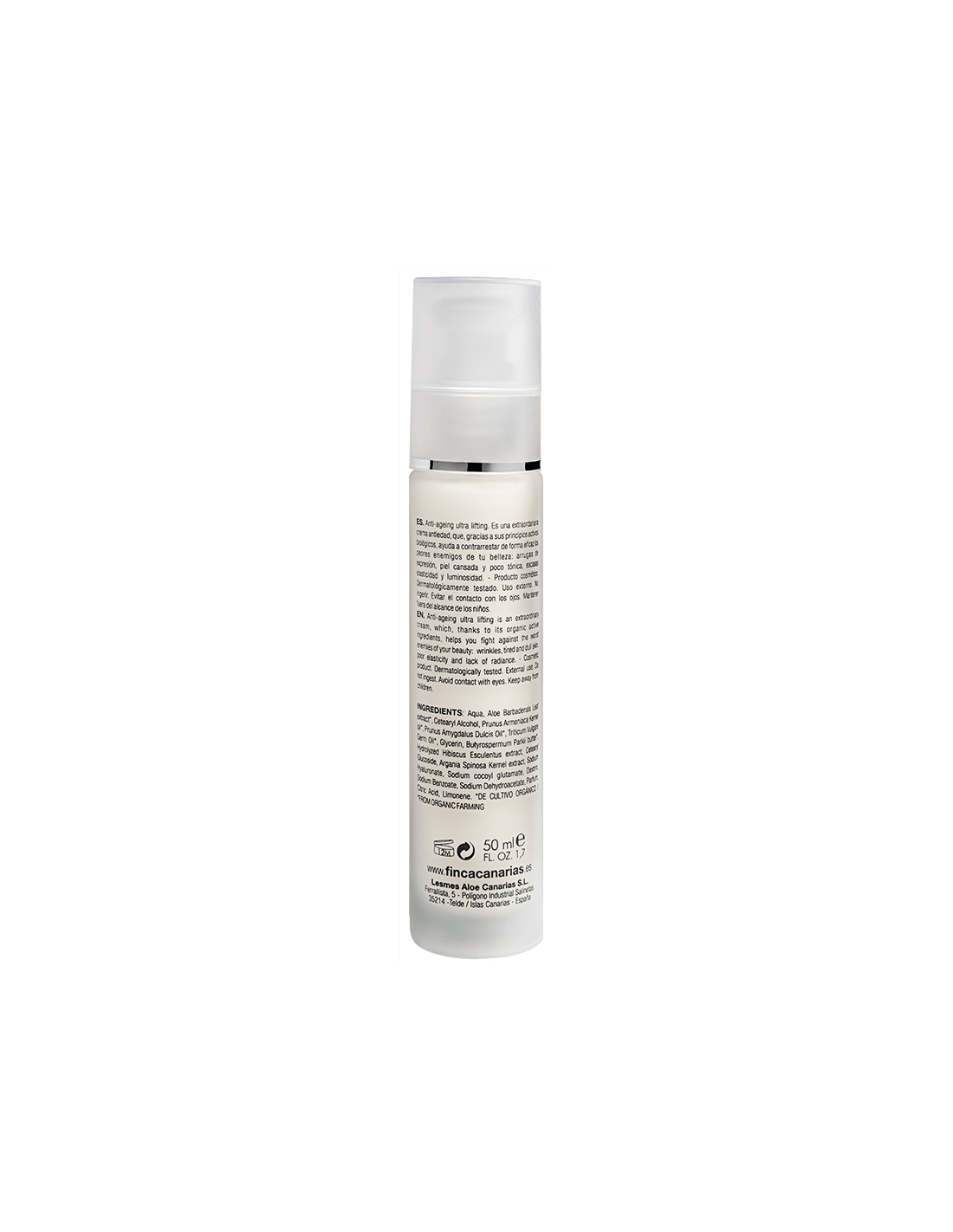 Ingredientes Crema facial Anti Edad Con Aloe Vera Y Efecto Ultra Lifting
