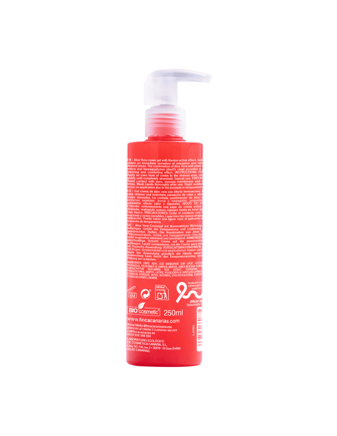 💚Warm Gel with Aloe Vera, Devil’s Claw and Arnica | Finca Canarias