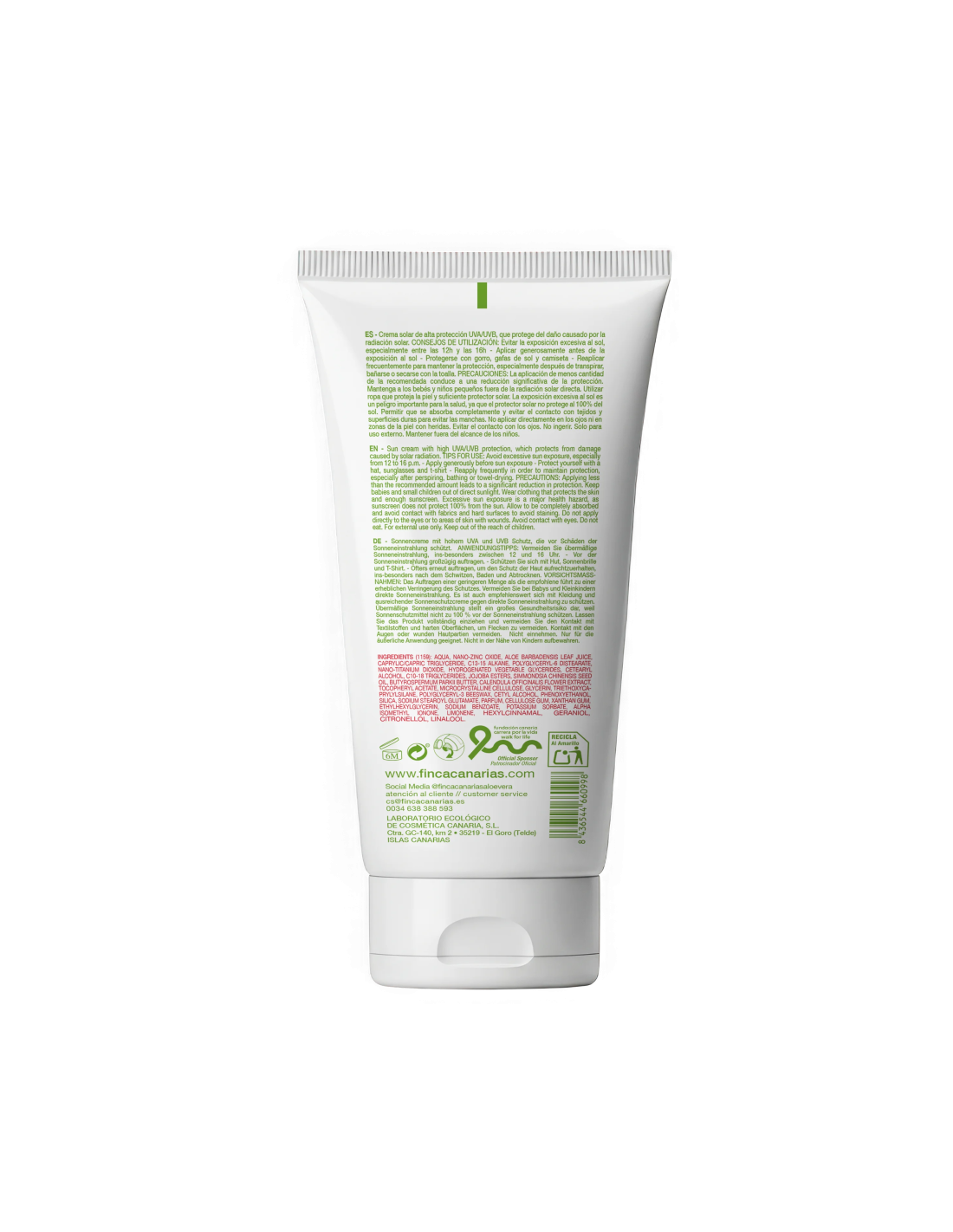 💚Aloe Vera Sunscreen SPF 50 - 200 ml | Finca Canarias